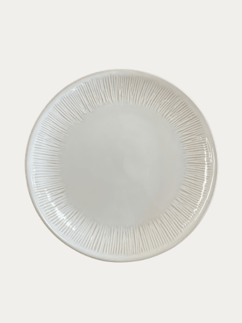 Imagem de Prato Raso Branco Riscas