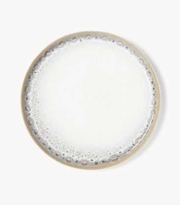 Imagem de Prato Raso Branco com Rebordo Bege